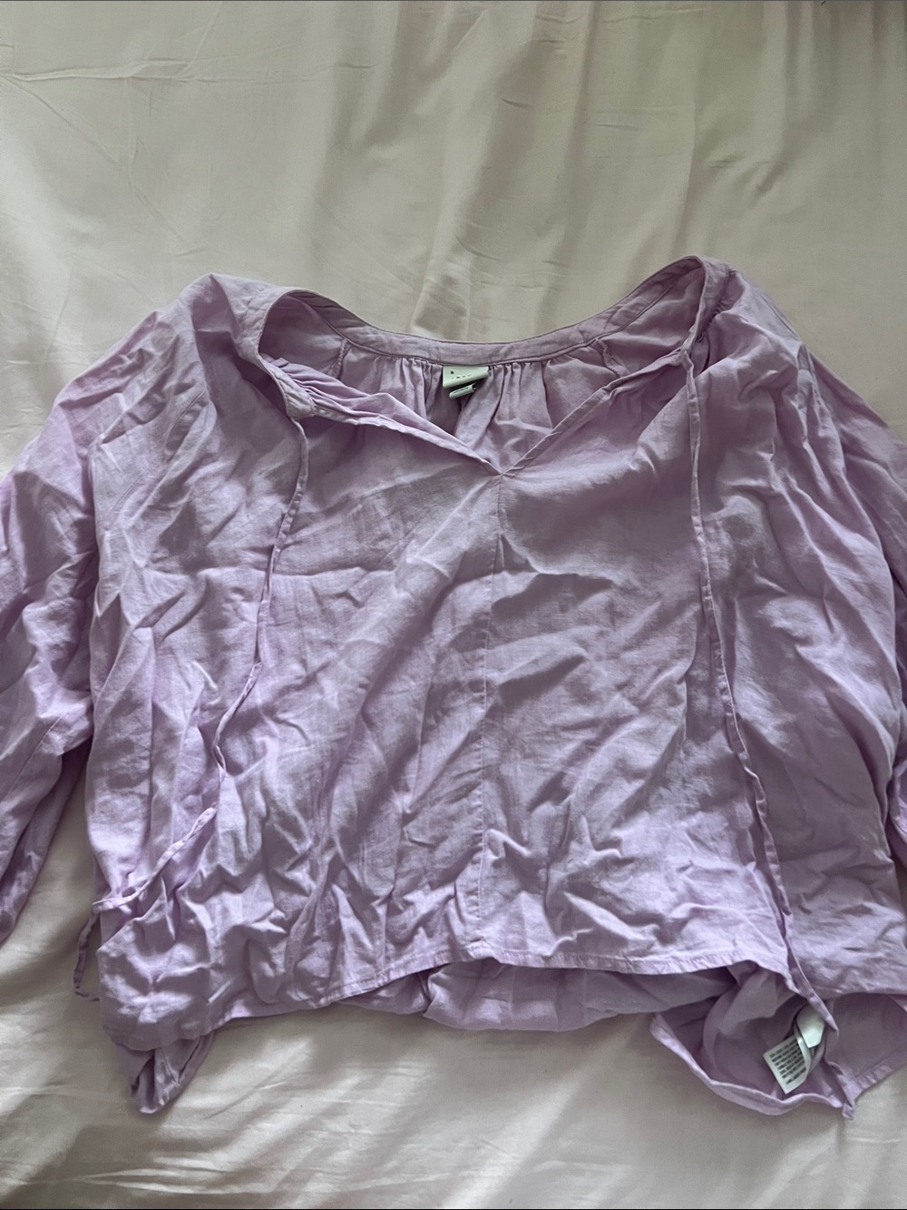 a new day Lavender V-Neck Long Sleeve Peasant Top